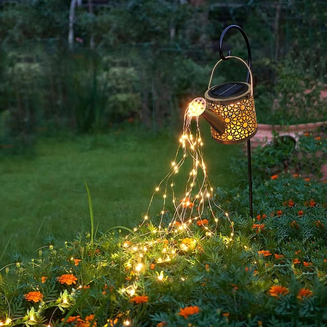 Solar Lights Outdoor Decorative, Metal Watering Can Lights