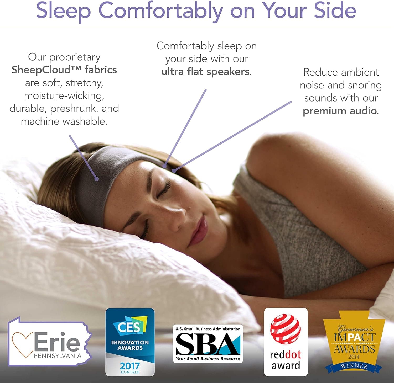 SleepPhones V8 headband in soft gray fleece
