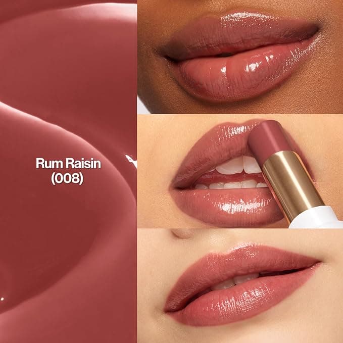 REVLON Super Lustrous Glass Shine Balm, Hydrating Tinted Lipstick, Sheer, Glossy Shiny Finish, 008 Rum Raisin, 0.11 oz - Hydrating Lipstick - Under $25