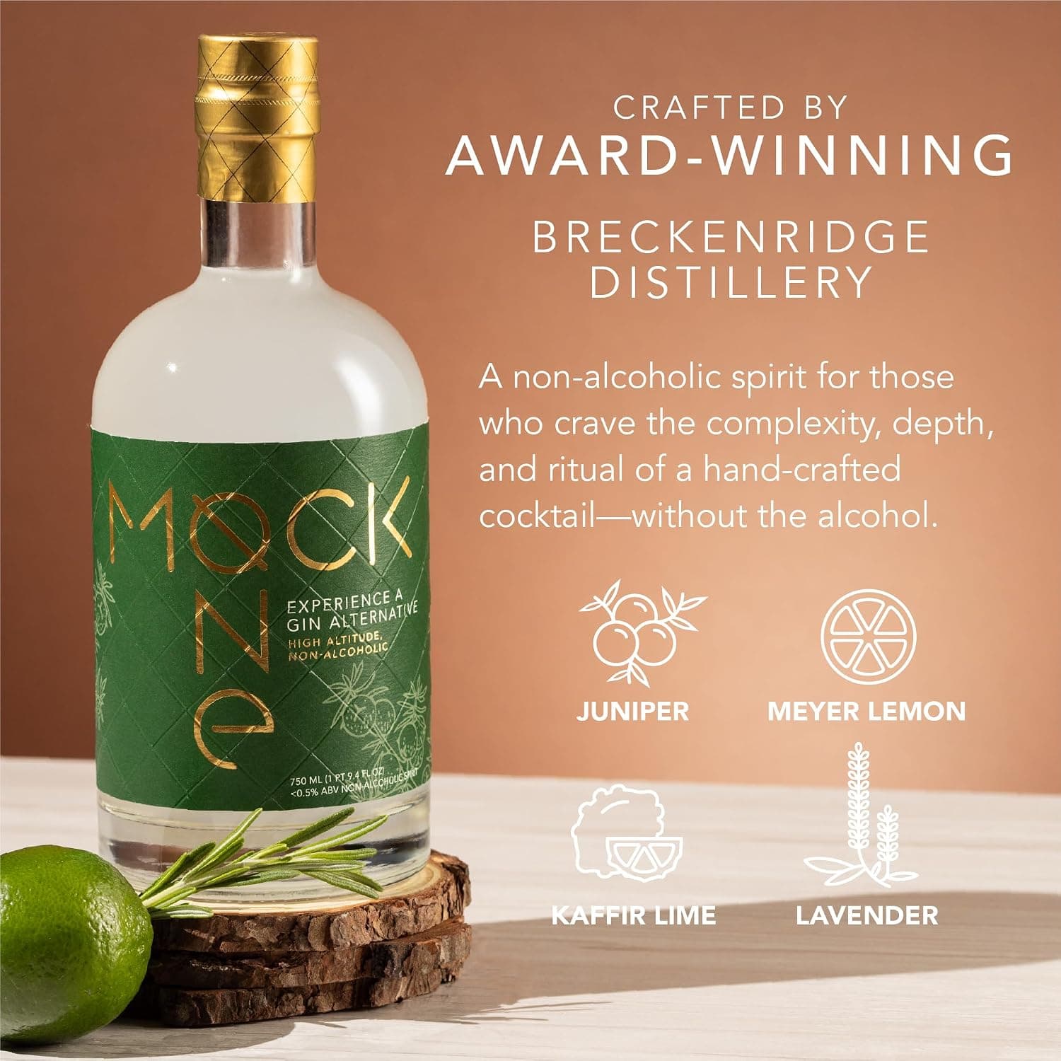 MOCK ONE Non-Alcoholic Gin Non Alcoholic Spirits for Alcohol-Free Drinks Zero Proof Mocktails