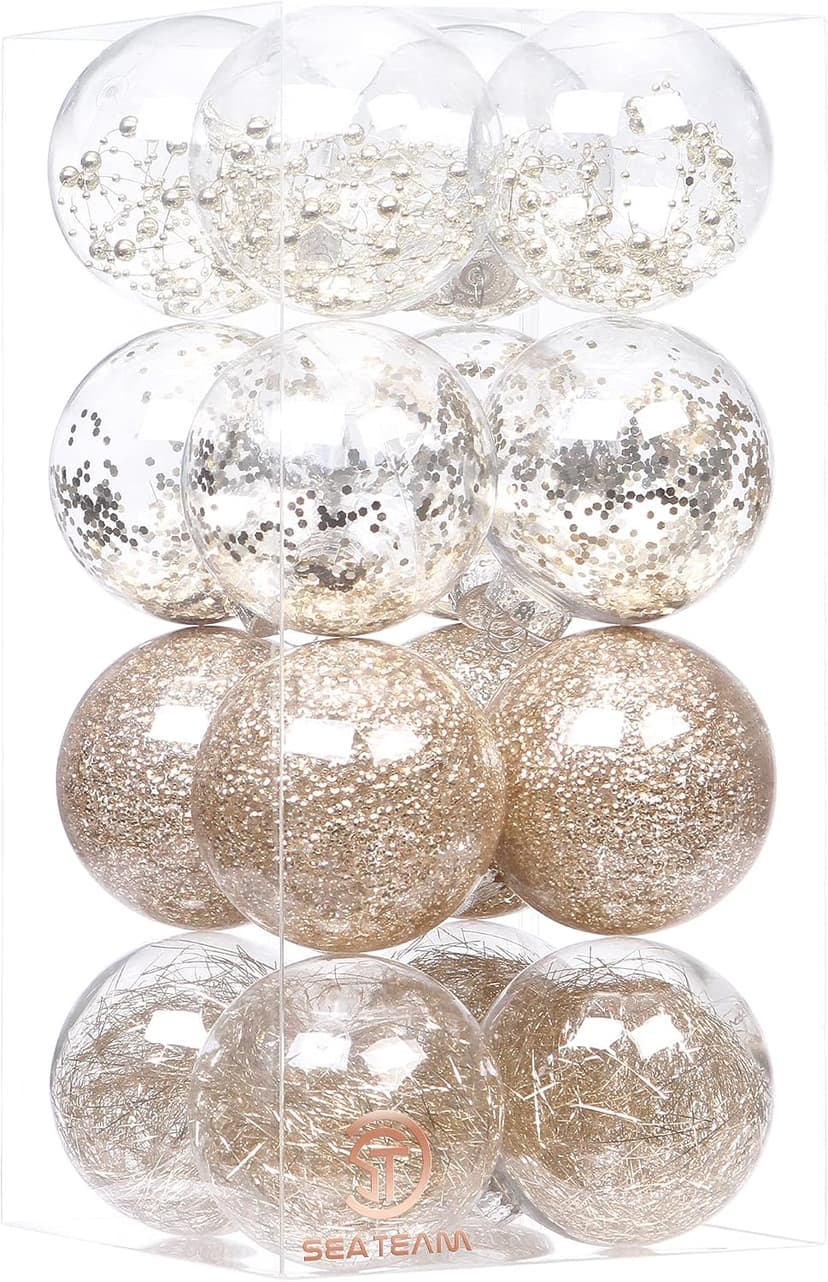 Sea Team Shatterproof Ornaments 16-Pack Champagne