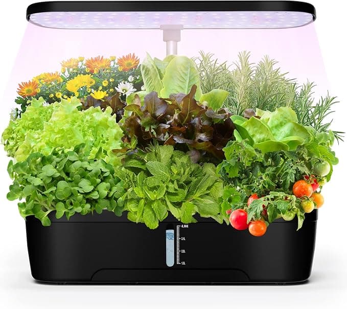 Indoor Garden Hydroponics Growing System 12 Pods, Indoor Herb Garden with LED Grow Light, Adjustable Height Up to 12inch, Hydroponics for Family - Indoor Growing gardening gift