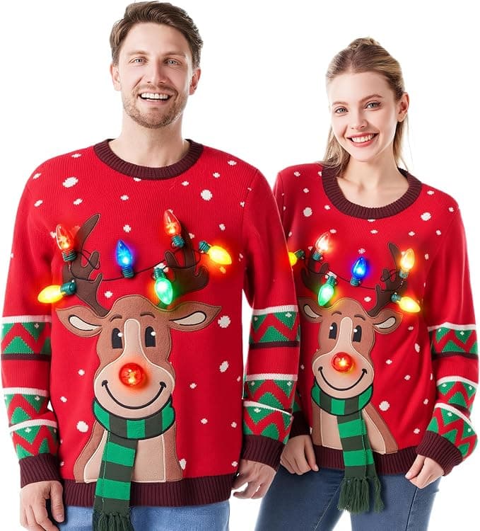 OYIN Ugly Christmas Sweater LED Light Up