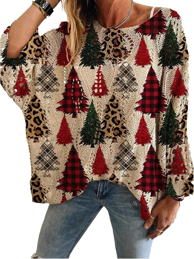 Ugly Christmas Sweaters Crocheted Christmas Tree Print