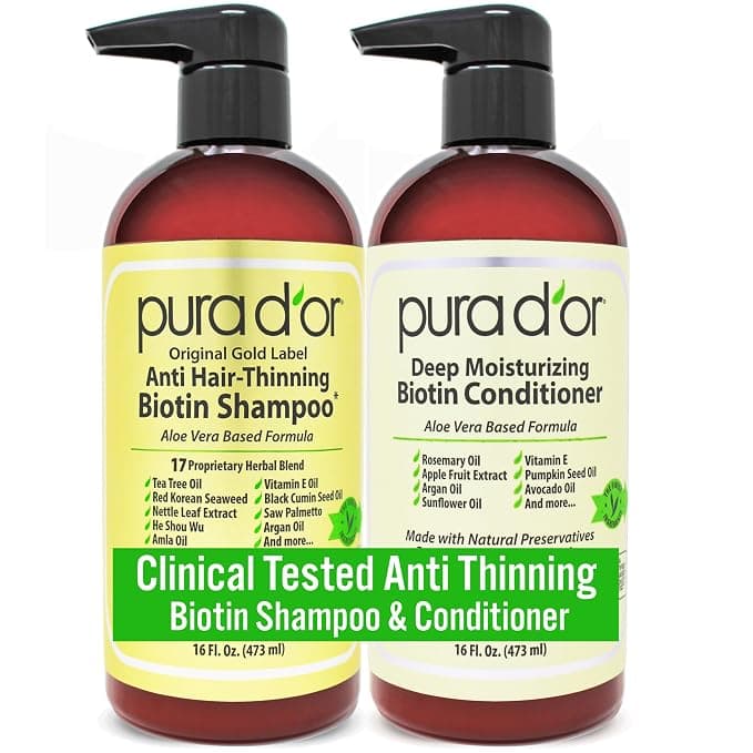 PURA D'OR Anti-Thinning Biotin Shampoo & Conditioner Set