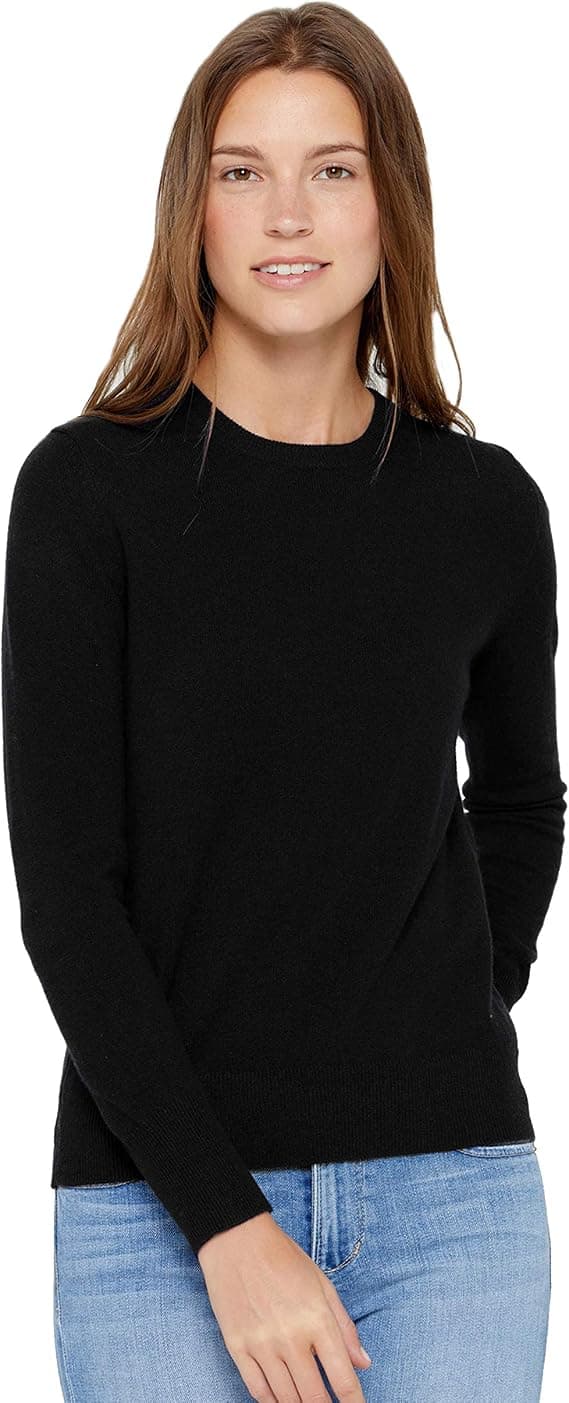 State Cashmere women's essential crewneck sweater in camel