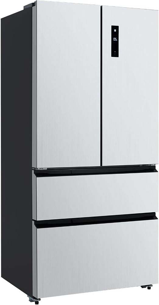 PioneerWorks French Door Refrigerator, 19 cu ft, 4 Door, Counter Depth, Stainless Steel