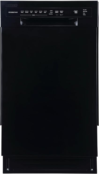 EdgeStar BIDW1802BL 18 Inch Wide 8 Place Setting Built-In Dishwasher