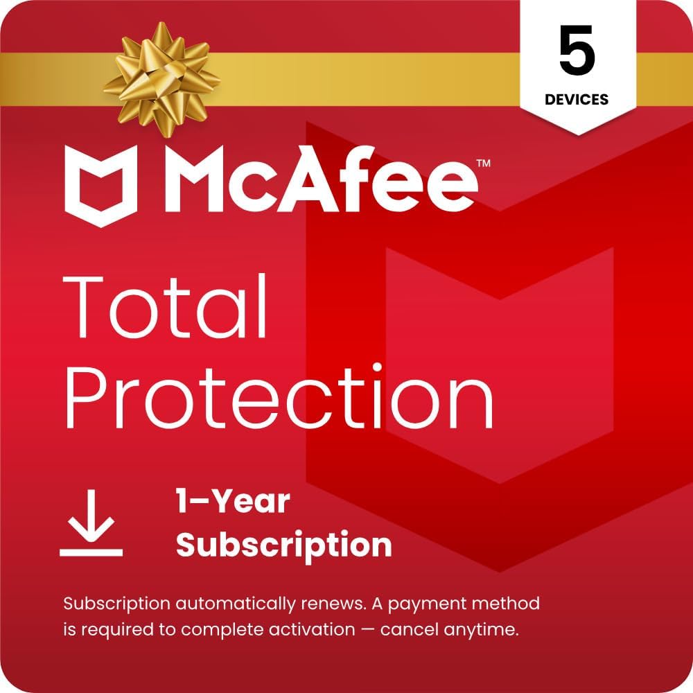 McAfee Total Protection 2026 (5 Devices) - Antivirus & Internet Security