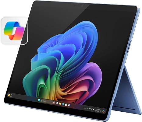 Microsoft Surface Pro 2024 Copilot+ model in Sapphire with keyboard attached