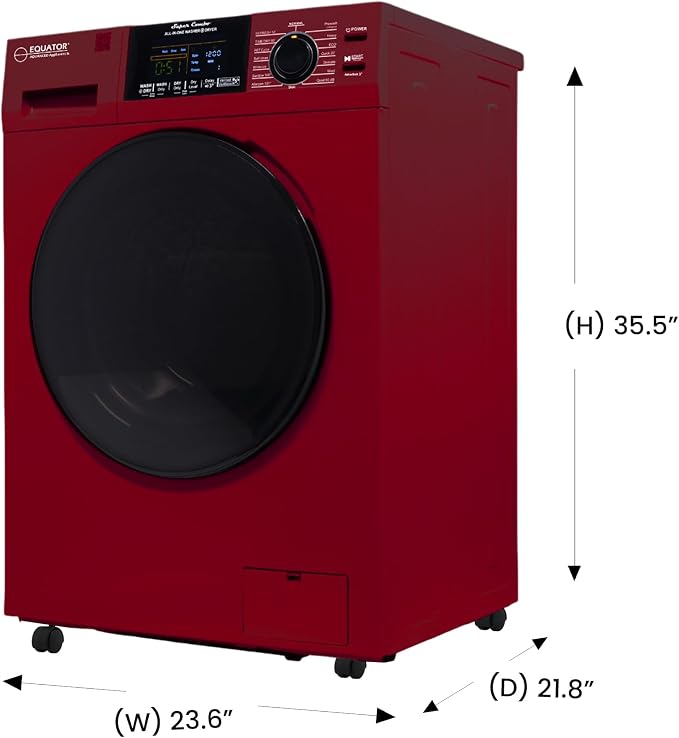 Equator All-in-One Washer Dryer VENTLESS/VENTED PET cycle 1.62cf/15lbs+Portability Kit