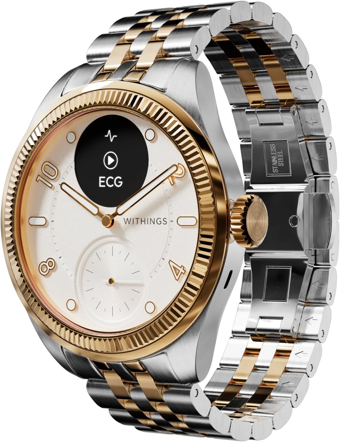 Withings ScanWatch Nova Brilliant hybrid smartwatch on display stand