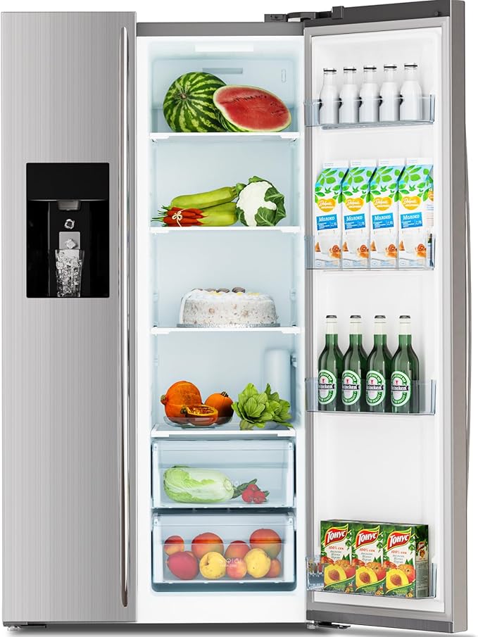 Antarctic Star 20 cu ft French Door Refrigerator with Side Freezer and Water Dispenser