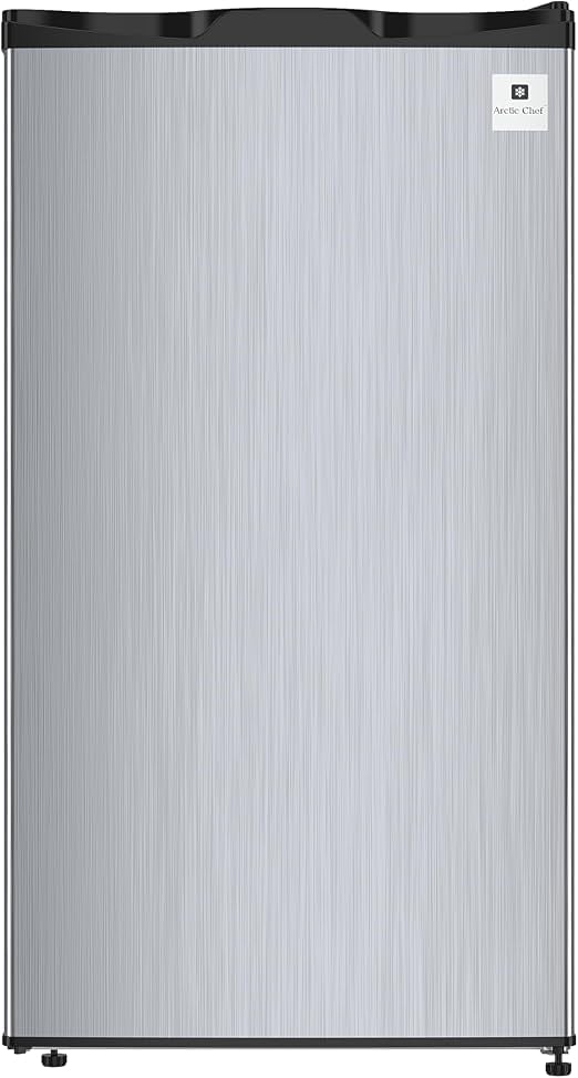 ACFR322 RCA Mini Refrigerator, Compact Freezer, Reversible Door, Platinum Stainless