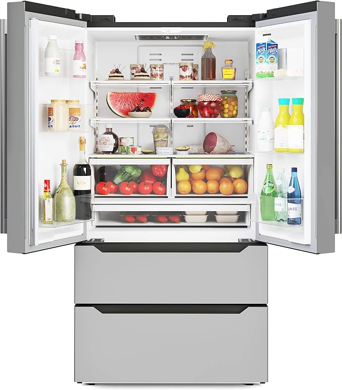 KoolMore RS-FR22 Stainless-Steel French Door Refrigerator, 22.5 cu. ft, Silver