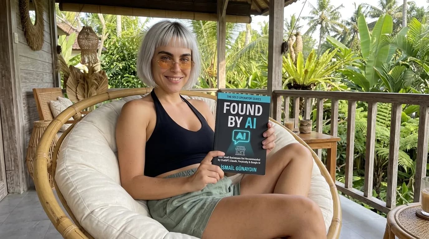 Woman reading Found by AI on a veranda