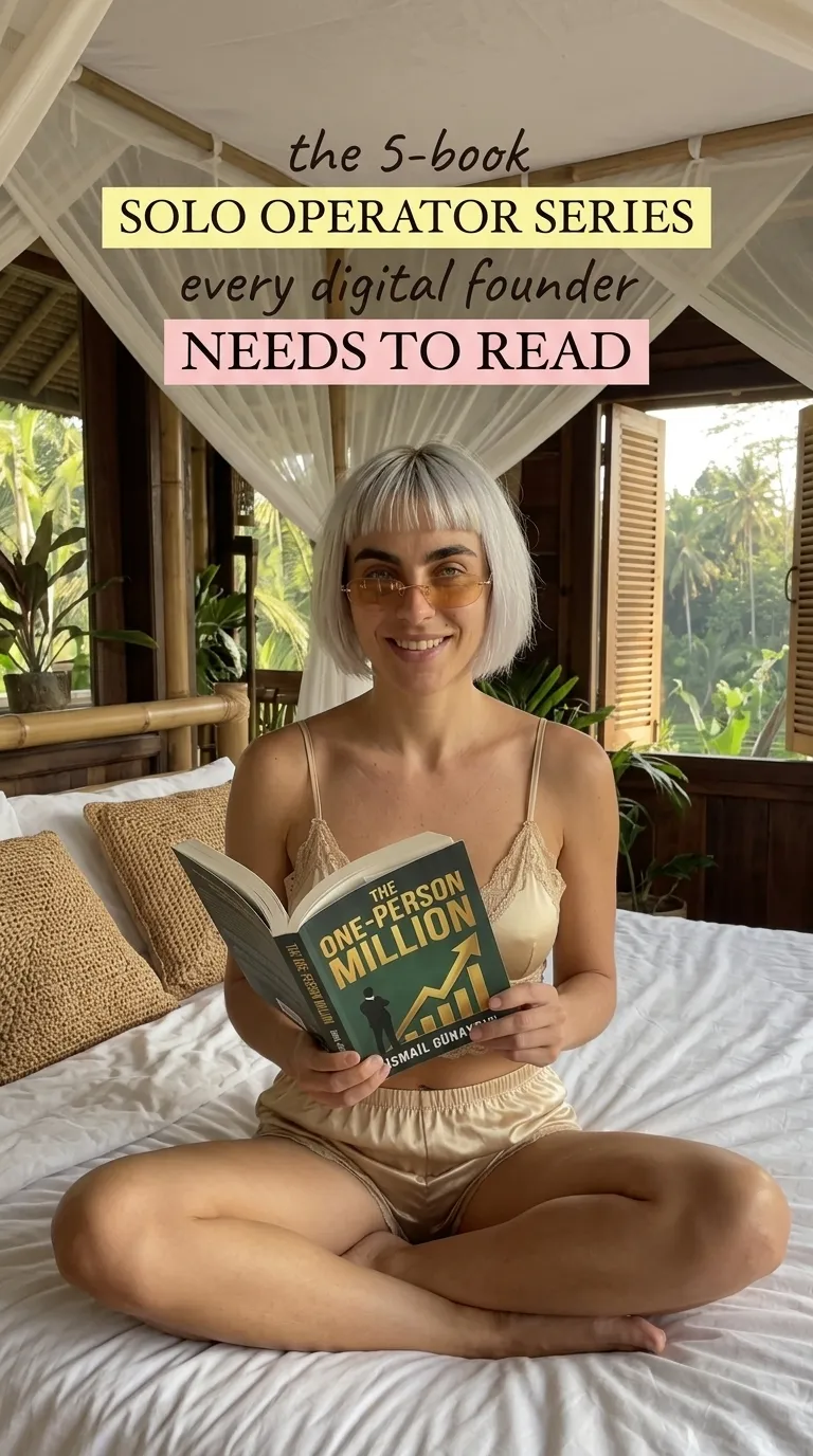 Woman holding The One-Person Million in bed
