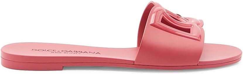 Dolce&Gabbana Interlock Logo Rubber Slides - Designer Footwear - Under $500