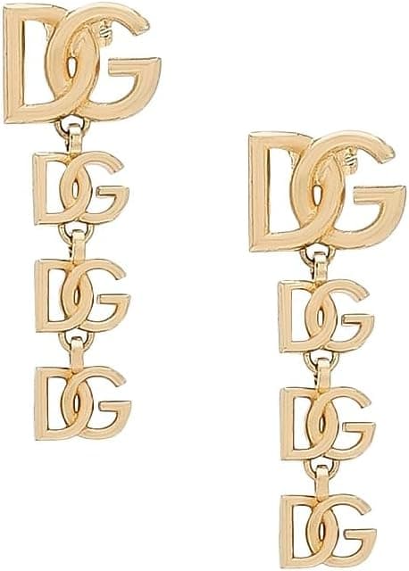 Dolce&Gabbana Gold-Plated Logo Drop Earrings - Fashion Accessories - Under $1,000