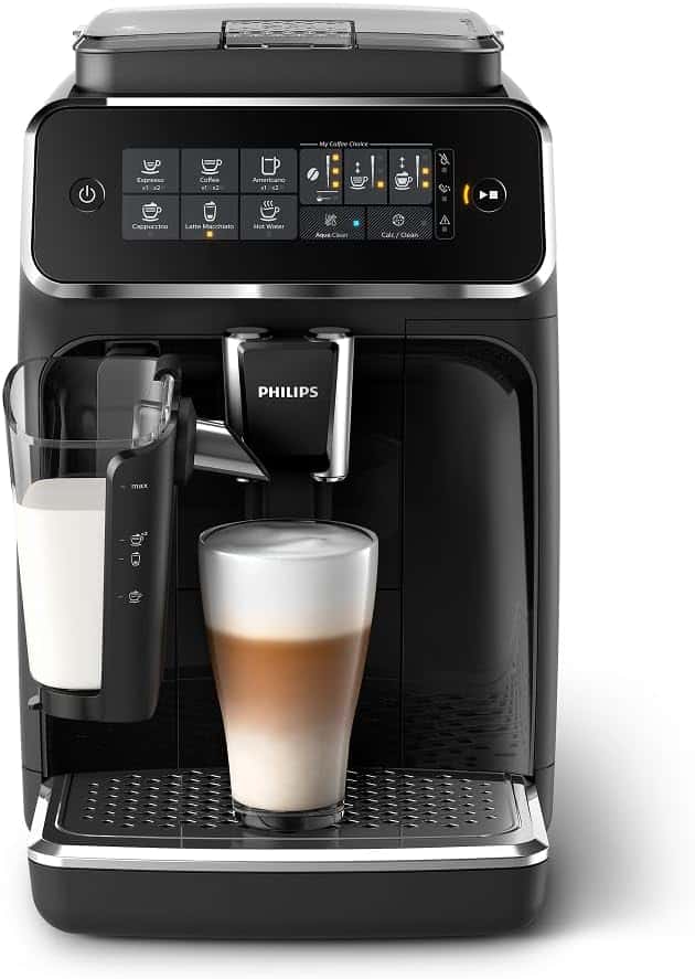 Philips 3200 Series Fully Automatic Espresso Machine, LatteGo Milk Frother, 5 Coffee Varieties, 100% Ceramic Grinder