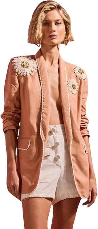 PatBO Tropic Linen Blazer - Designer Blazers - Under $1,000