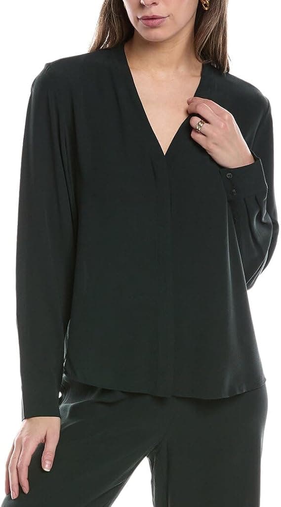 Eileen Fisher Petite V-Neck Silk Shirt