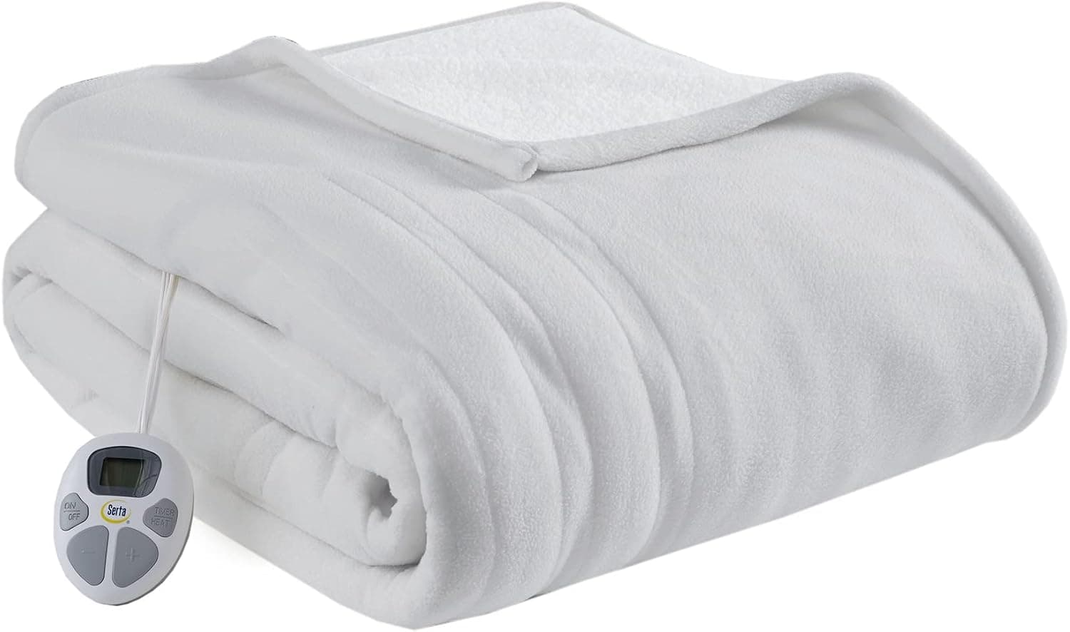 Serta Reversible Fleece to Sherpa Electric Blanket (Queen, Smoke Grey)