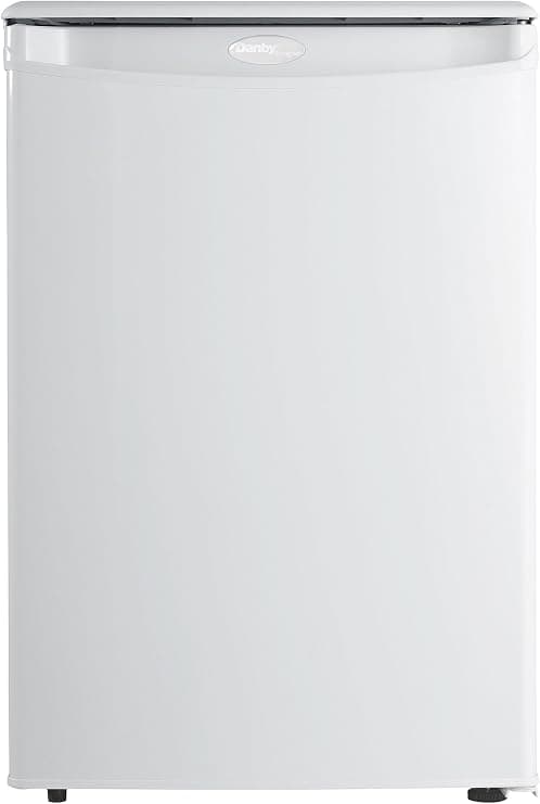 Danby Designer DAR026A1WDD-6 2.6 Cu.Ft. Mini Fridge, Compact Refrigerator for Bedroom, Office, bar, countertop, E-Star Rated in White
