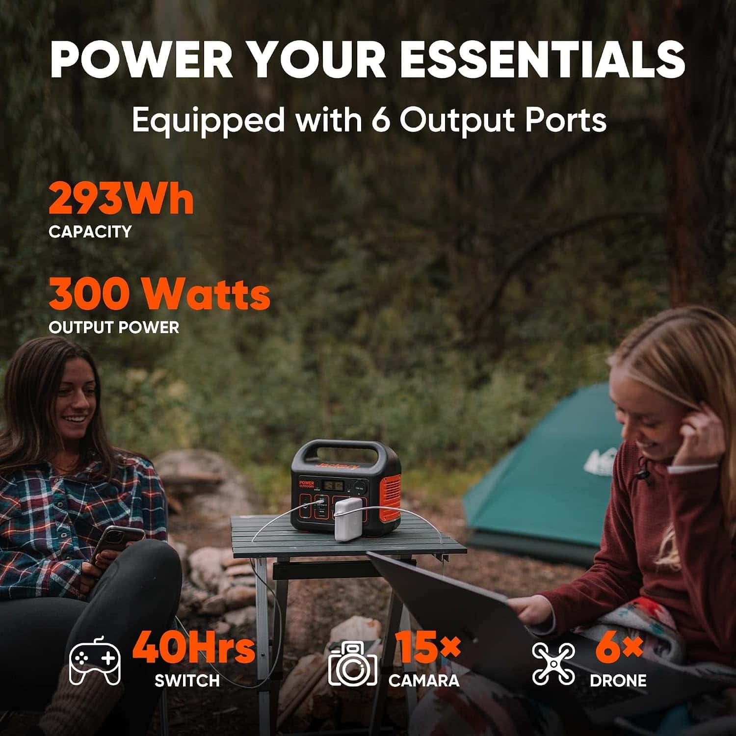 Jackery Portable Power Station Explorer 300, 293Wh Backup Lithium Battery, Solar Generator for Outdoors Camping Travel Hunting Blackout