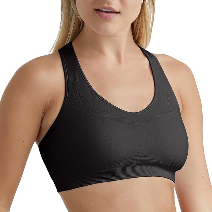 Hanes Womens Sport Seamless Racerback Sports Bra - Medium Impact - Medium support - Under $50