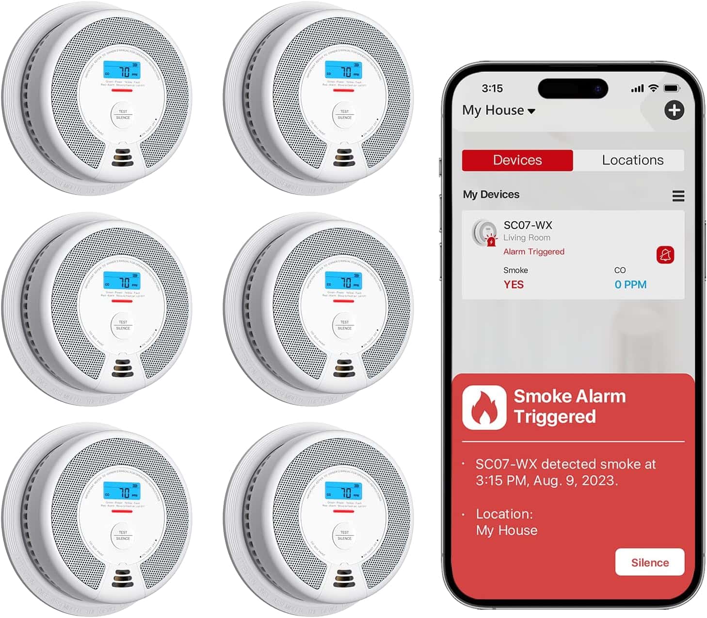 X-Sense SC07-WX six pack of smart detectors