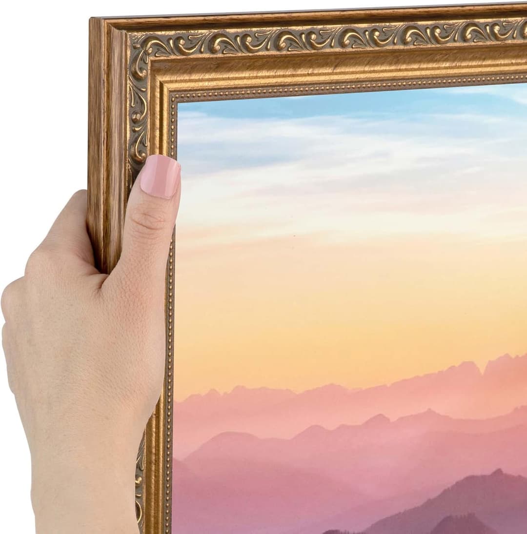 ArtToFrames 24x36 inch dark gold with beads wood picture frame