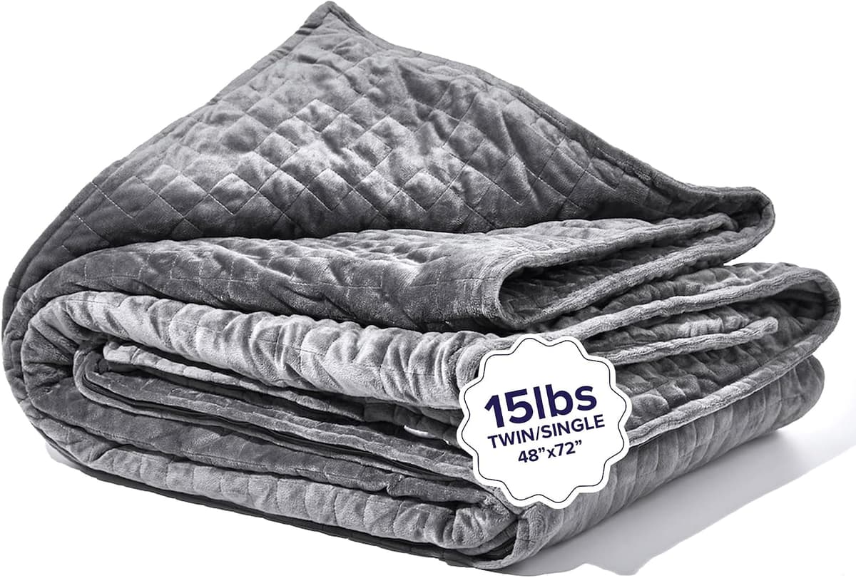 Gravity Weighted Blankets for Adults, 15lbs Grey