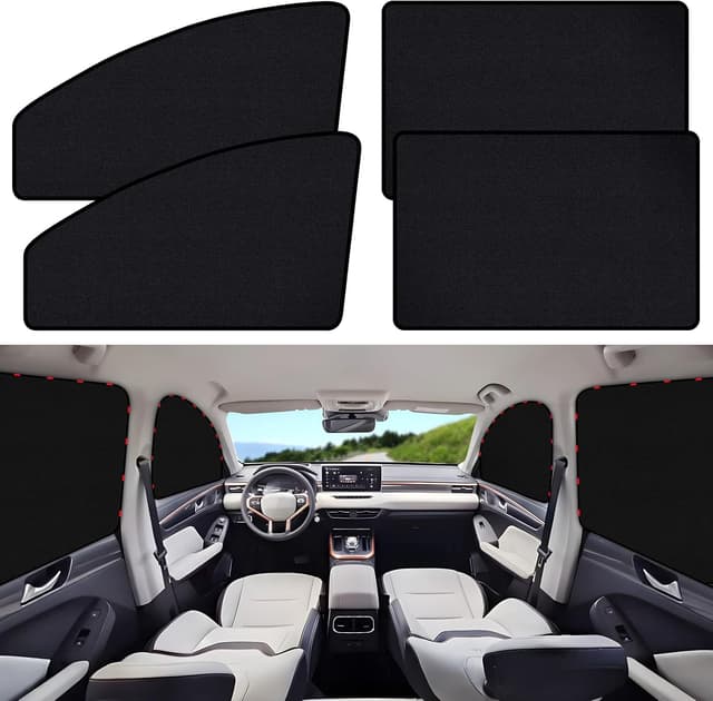 ZATOOTO Suede Car Window Shades 4PCS - Car Window Covers for Ultimate Privacy, UV Protection, and Heat Insulation, Sun Shade Perfect for Camping, Travel, Baby Safety, and Daily Use