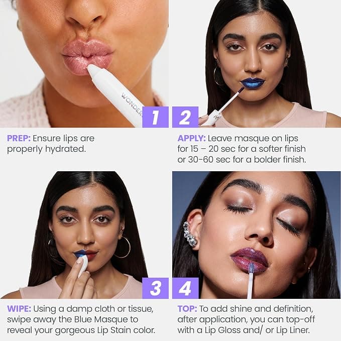 Wonderskin Wonder Blading All Day Lip Stain Peel Off Masque - Long Lasting, Waterproof and Transfer Proof Nude Lip Tint, Matte Finish Peel Off Makeup (Adore Masque)