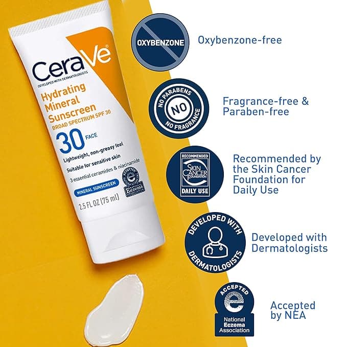 CeraVe Hydrating Mineral Face Sunscreen SPF 30