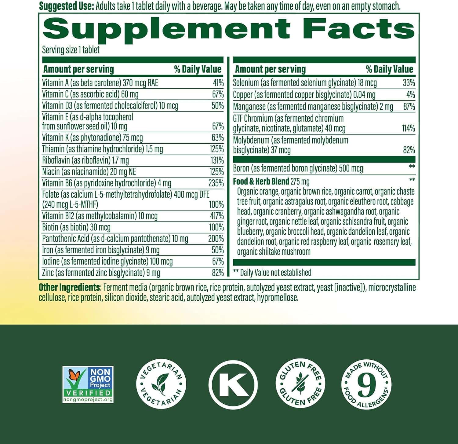MegaFood Womens Multivitamin One Daily