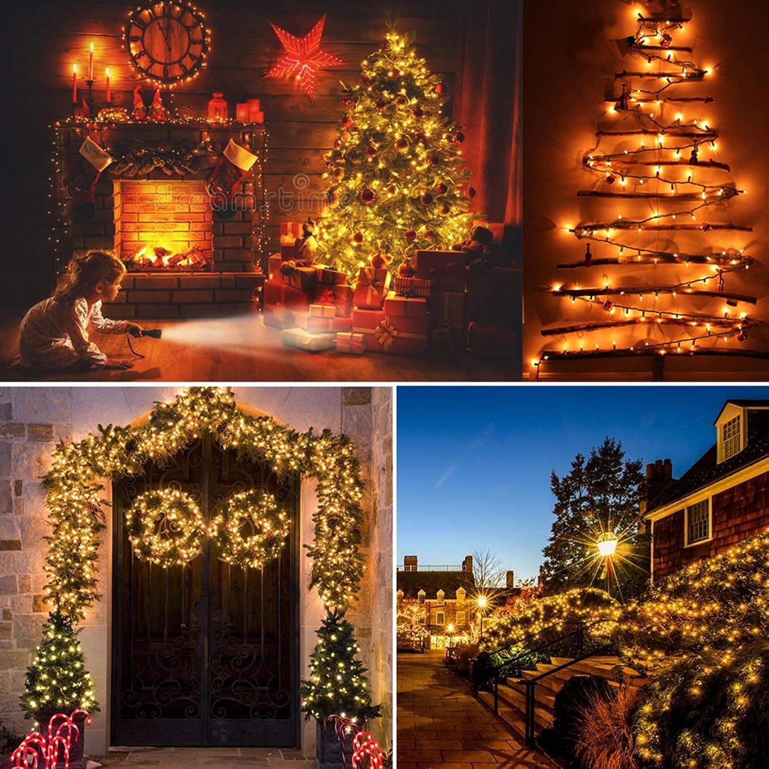 BrizLabs Clear Christmas Lights 69.6ft 300 incandescent warm white