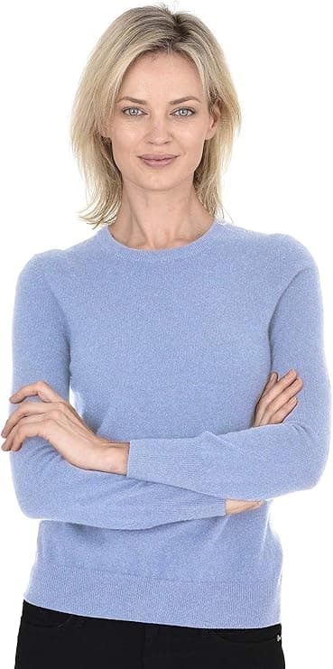 Cashmeren Women's Basic Crewneck Sweater 100% Pure Cashmere