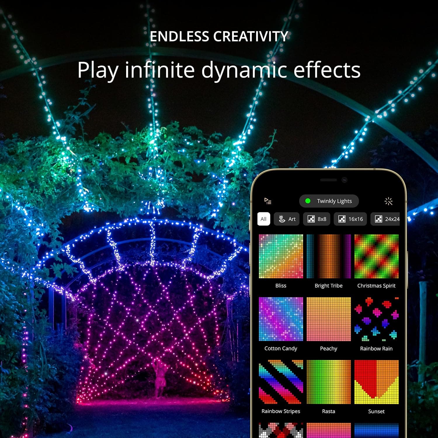 Twinkly Strings 400 LED RGB+White smart string lights