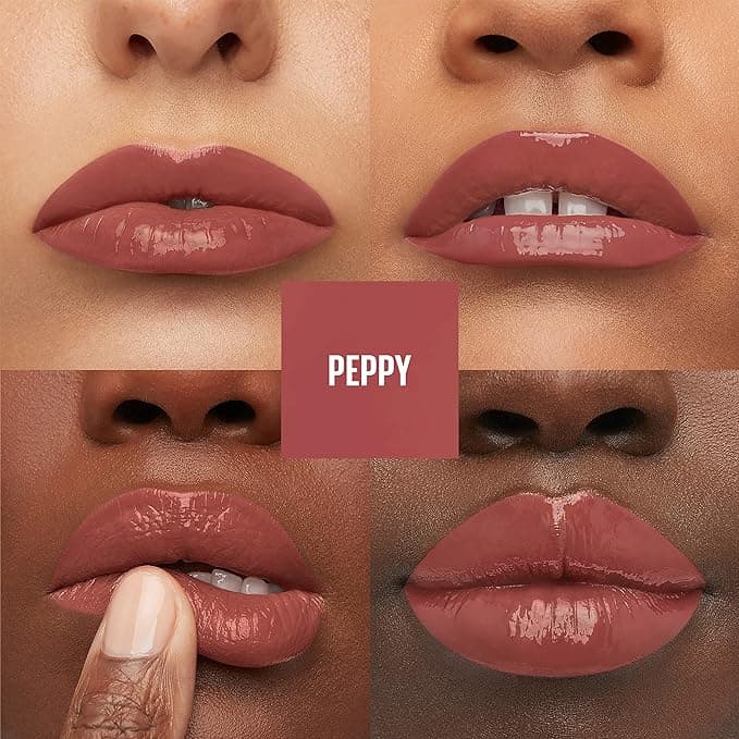 Maybelline Super Stay Vinyl Ink Longwear No-Budge Liquid Lipcolor Makeup, Highly Pigmented Color and Instant Shine, Peppy, Pink Lipstick, 0.14 fl oz, 1 Count - Liquid Lipstick - Under $25